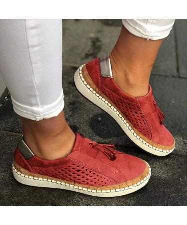 Rytejfes Gold Leather Sneakers for Women - Elegant Light Slip-On Shoes in Green Red & More - Perfect for Golf & Everyday Wear - Buy Online on GoSupps.com