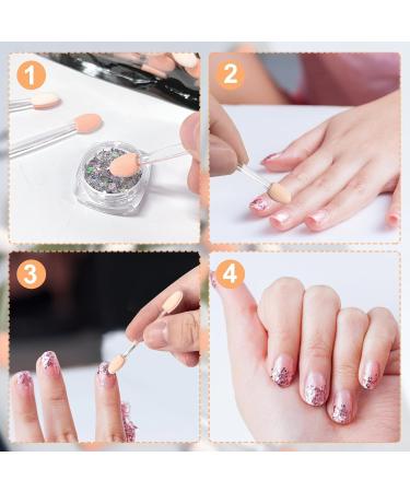 100 Pieces Double-Headed Sponge Nail & Eyeshadow Brushes - Portable Travel Makeup Brush Set (Black & White - Buy Online on GoSupps.com