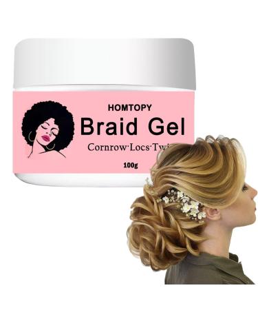 Braid Gel - Edge Braid Balm Lock Gel Tames and Smooths Frizz Strong Hold Hair Gel for All-Day Locks Edge Braid and Twist Styling Hondony