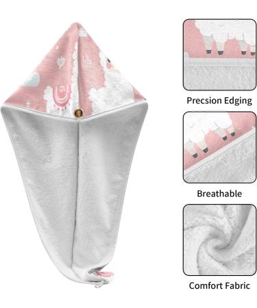 Funny Llama Hair Towel 2 Pack | Super Absorbent Quick Dry Turbans for Women & Girls - Buy Online on GoSupps.com