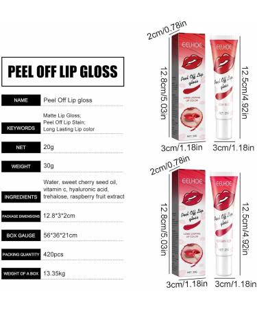  JPSDOWS Peel-Off Lip Tint | Moisturize Peel-Off Lip Glaze Matte Lip Gloss | Long-lasting lip gloss for women and girls. Peel off the colorful sexy matte colors. - Buy Online on GoSupps.com