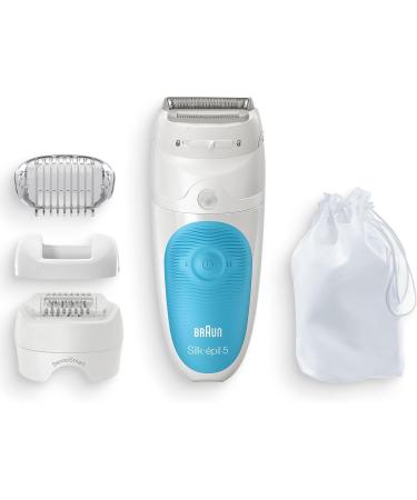 Buy Braun Silk- pil 5 Epilator for Women | Hair Removal & Shaving Attachment - 5-605 White/Turquoise - Fast International Shipping - Buy Online on GoSupps.com