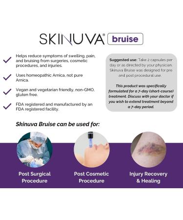 Skinuva Bruise Supplement for Bruising and Swelling - Homeopathic Remedy - 14 Capsules - Buy Online on GoSupps.com