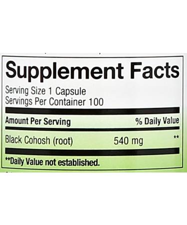 Nature's Way Black Cohosh Root Traditional Women's Health Remedy* 540 mg 100 Vegan Capsules (Pack of 2) 100 Count (Pack of 2) - Buy Online on GoSupps.com