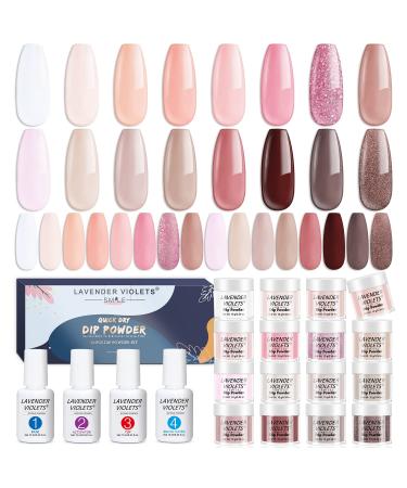 Lavender Violets 20 Pcs Dip Powder Nail Kit Starter -16 Colors Dipping Powder Liquid Set with Base Top Coat, Activator and Brush Saver for Home Salon Nail Art Design M962 France is Calling - Buy Online on GoSupps.com