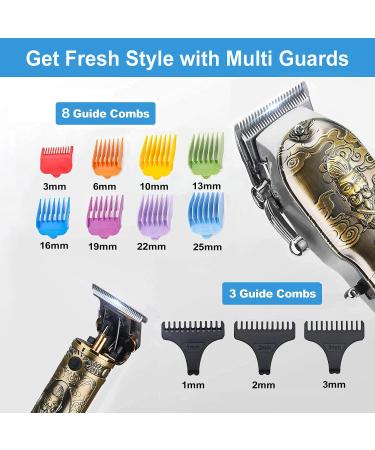 Suttik Men's Hair Clippers Set - Cordless Professional Trimmers with T-Blade & LED Display - Perfect Grooming Gift - Buy Online on GoSupps.com