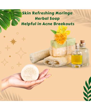Organic Moringa Soap Bar for Gentle Body Wash | Improve Skin with Moringa Seed Oil | Acne-Fighting Hand Soap for Men & Women | Pack of 5 - Buy Online on GoSupps.com