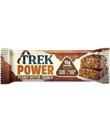 Plant-Based TREK Protein Power Bar Peanut Butter Crunch - Gluten-Free Vegan Snack | 55g x 16 Bars - Buy Online on GoSupps.com