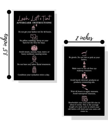 Lash Lift + Tint Aftercare Instruction Cards | 50 Pack | Boutique Marketing LLC | Eyelash Aftercare Kit - Buy Online on GoSupps.com