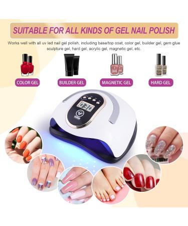 Fahani 168W LED UV Nail Lamp for Gel Polish | Professional Nail Dryer with 36 UV Lights & Infrared Sensing | 4 Timers | Includes 12 Pcs Manicure/Pedicure Set | Portable Nail Art Curing Lamp - Buy Online on GoSupps.com