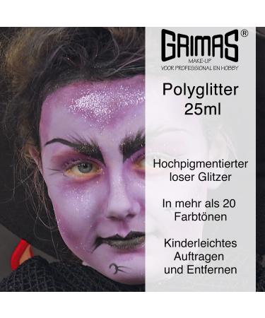 Grimas Polyglitter 25ml - Ultra Fine White Cosmetic Glitter for Face Painting & Carnival | Professional Skydown Pigments - Buy Online on GoSupps.com