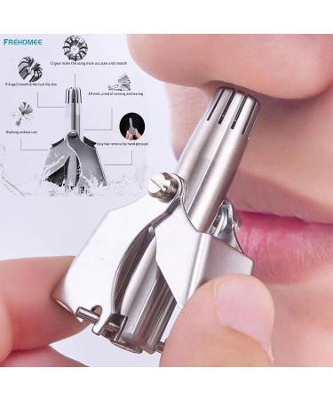 LIUHONGBO Professional Manual Ear and Nose Hair Trimmer with Grooming and Cleaning Brush Batteryfree Waterproof Painless Small and easy to clean and carry for men and women4 Silver - Buy Online on GoSupps.com