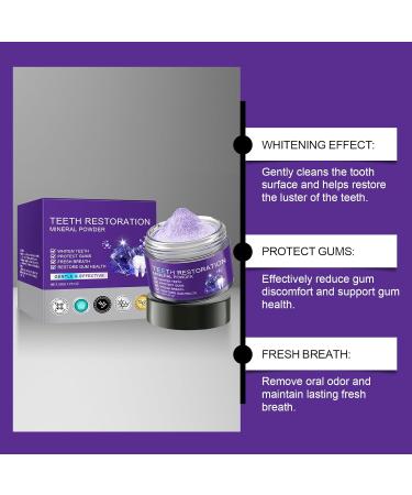 Shantou Youjia Purple tooth powder natural whitening agent tooth discoloration removal strengthening teeth and gums mineral powder for daily use purple tooth powder 2 pieces - Buy Online on GoSupps.com