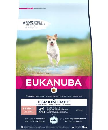Eukanuba Dog Grain Free Senior Small Medium Breed Sea Fish 3 kg