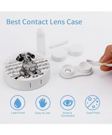 Dachshund Music Notes Contact Lens Case - Travel-Friendly Lens Care Box for Eyewear - Buy Online on GoSupps.com