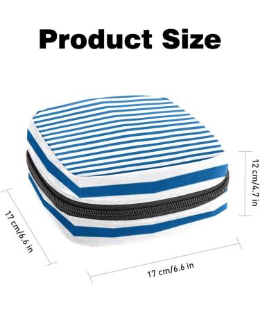 Blue & White Stripes Sanitary Napkin Storage Bag | Menstrual Cup & Nursing Pad Holder | Portable Period Pouch for Women & Teen Girls - Multi-Colored | 1Pc - Buy Online on GoSupps.com
