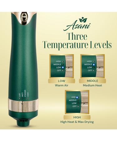 Asani Hot Air Brush - Multipurpose Blow Dryer Brush for Curling & Straightening | Heated Round Brush & Volumizer for All Hair Types - Ship Internationally - Buy Online on GoSupps.com
