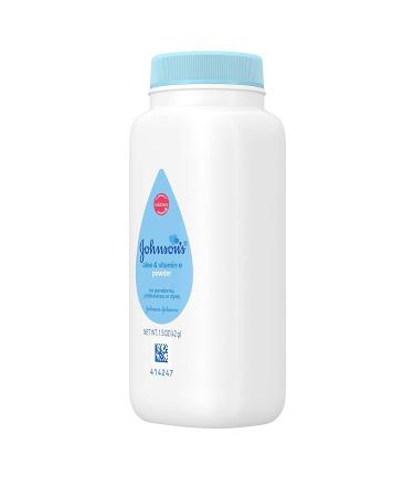 Johnson's Baby Cornstarch Baby Powder with Aloe & Vitamin E - Hypoallergenic & Paraben-Free - 1.5 oz - Buy Online on GoSupps.com