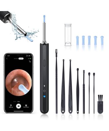 Ear Wax Removal  Ear Wax Removal Kit with 1080P HD  Ear Cleaner with Camera and Light  Ear Cleaning Kit with 6 Ear Spoon  Otoscope with Light  Ear Camera Include 8 Ear Set Black