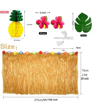 Fasezoomit Hawaiian Tropical Party Decorations Set - 55 Pieces with Table Skirt, Palm Leaves, Luau Flowers, Tissue Pineapple - Island Theme Party Decoration (Golden) - Buy Online on GoSupps.com