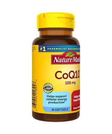 Buy Nature Made CoQ10 100mg - Heart Health Dietary Supplement 40 Softgels (Pack of 2) - 80 Day Supply International Shipping Available - Buy Online on GoSupps.com
