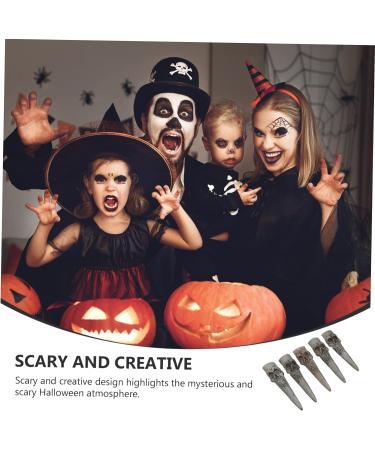 DIKACA Skeleton Fingers Vampire Finger Vampire Costume 5pcs False Nail Set Makeup Plastic Manicure Prom Props Halloween Finger Tips Witch Cosplay Finger Tips As Shown 4 9.5x2.5cm - Buy Online on GoSupps.com
