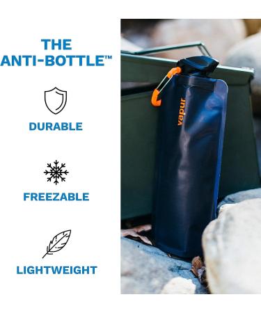 Vapur Solid Flexible Water Bottle with Carabiner - 1L (33 oz) Night Blue - Buy Online on GoSupps.com