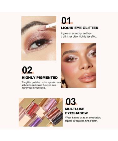 Shop 3 Colors Waterproof Crystal Liquid Glitter Eyeshadow Kit | Sparkling Eye Makeup & Highlights (04+05+07) - International Shipping Available - Buy Online on GoSupps.com