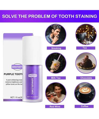 Purple Tooth Whitening Gel - Stain Removal Toothpaste for Sensitive Teeth - Enamel Repair & Deep Cleaning - Buy Online on GoSupps.com