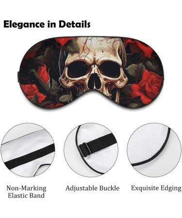 Soft Skull Rose-Red Eye Mask - Comfortable Adjustable Sleep Mask for Men & Women | Ideal for Travel & Work - Buy Online on GoSupps.com