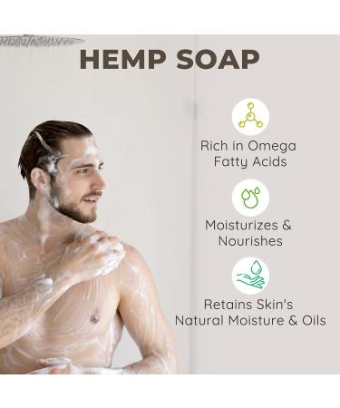 Hemp Soap Bar Variety 3 Pack - Tea Tree, Lavender, Eucalyptus - 5 oz Bars - Moisturizing Cleansing Soap with Natural Ingredients - Made in USA - Buy Online on GoSupps.com