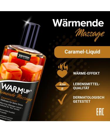JoyDivision WarmUp Massage Oil Caramel 150ml | Warming Massage Liquid with Caramel Fragrance & Taste | Premium Massage Oil for Relaxation - Buy Online on GoSupps.com