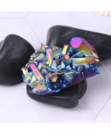 TOVINANNA 1pc Crystal Cluster Ornament Amethyst Crystals Titanium Coated Crystals Home D cor Adornment Decor Colorful 6X4CM - Buy Online on GoSupps.com