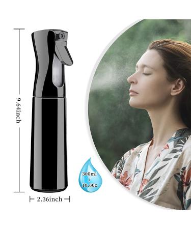 MRTREUP 10oz Hair Spray Bottle - Fine Mist Sprayer for Curly Hair, Hairstyling, Gardening - BPA Free, Black - Buy Online on GoSupps.com