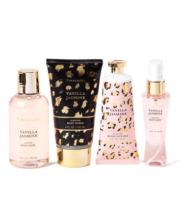 Tahari Spa Gift Set for Women Vanilla Jasmine Spa Set Bath Kit for Women Gift Set Includes Body Lotion Body Wash Hand Cream Lotion Gift Set for Women Birthday Gifts For Women - (Leopard)