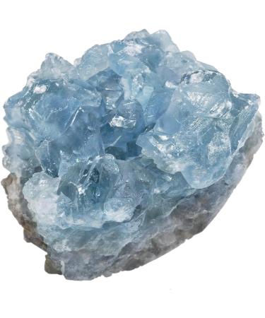 Buy Nupuyai Natural Celestite Crystal Druse Rodstein - Irregular Cluster & Reiki Healing Stone for Spiritual Decoration - Buy Online on GoSupps.com
