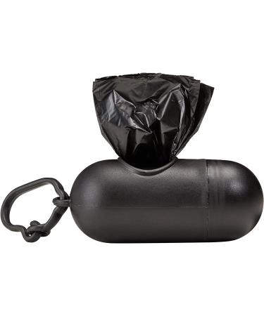 Amazon Basics Dog Poop Bags - 300 Unscented Black Bags with Dispenser and Leash Clip | 13 x 9 Inches (20 Rolls) - Buy Online on GoSupps.com