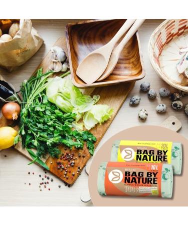 10L Organic Waste Bags with Handle | 100 Compostable & Biodegradable Garbage Bags Made in Germany - Tear-Resistant & Climate-Neutral - Available in 10L 20L 30L (Pack of 100) - Buy Online on GoSupps.com