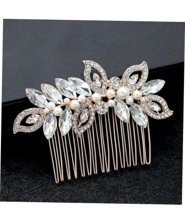 Ipetboom Silver Hair Clip Pearl Hair Comb Gold Headpiece Wedding Hair Combs Bridal Headdress Bridal Comb Wedding Hair Accessory Hair Combs for Pearl Hair Barrettes Bride Rose Accessories - Buy Online on GoSupps.com