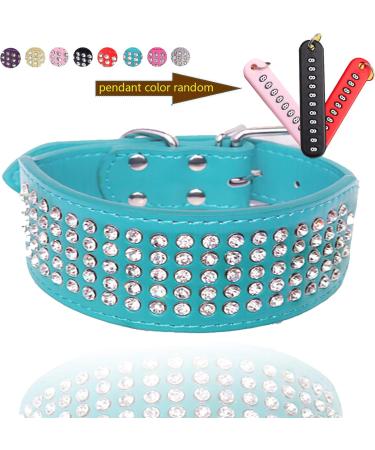 Elegel Leather Dog Collar - Wide Stylish & Safe for All Sizes - Rhinestone Anti-Lost Multiple Colors - Buy Online on GoSupps.com