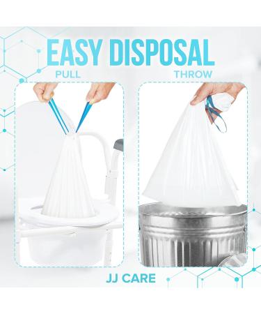 JJ CARE Bedside Commode Liners - Pack of 30 Disposable Toilet Bags with Absorbent Pads - Portable & Convenient Adult Commode Liners - Buy Online on GoSupps.com