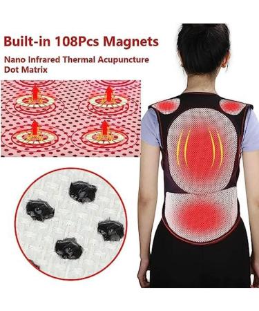 Magnets Therapy Lumbar Back Brace Posture Corrector Self-Heating Shoulder Waist Support Heated Vest With 108pcs Magnets Release Heat Relief Pain For Women Men (Color : Black Size : M) lofty ambition Black L - Buy Online on GoSupps.com