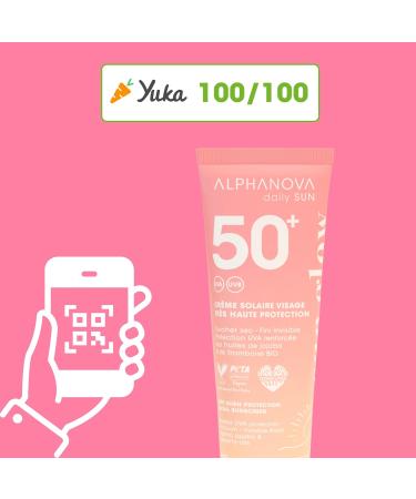  Alphanova ALPHANOVA DAILY SUN - Sun Glow SPF50+ Face Cream - Natural - Reinforced Protection - Anti-Wrinkle Protection - Eco-Friendly - 50 ml - Buy Online on GoSupps.com