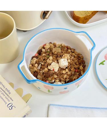Tulip Ramen Bowl with Lid Ceramic Cute Bowl Tableware for Fruit Soup Salad Instant Noodle Rice Large Kitchen Bowl Gift 1100ml