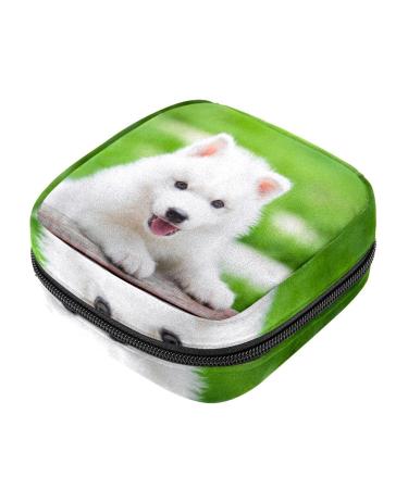 Women's napkins-storey pocket cute Siberian Huskywelpe plays in the park menstrual cup portable women's bandages storage bags female menstruation first period pocket