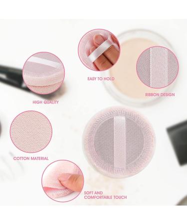 WLLHYF 12PCS Pink Cotton Makeup Powder Puffs - Round Velour Puffs for Face Powder, Loose Powder - Washable - Buy Online on GoSupps.com