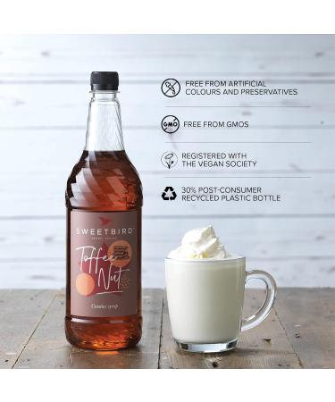 Sweetbird Toffee Nut Syrup (1 Litre) - Vegan-Friendly Delicious Toffee Flavor - Buy Online on GoSupps.com