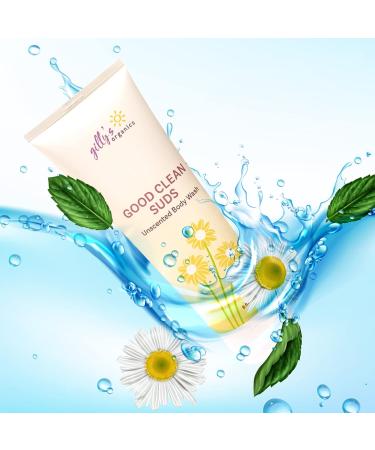 Natural Body Wash Organic & Unscented | Gilly's Organics 2-in-1 Bath Shower Gel & Shampoo - Hydrating SLS Free Gentle Formula for Sensitive Skin - 8 fl oz - Buy Online on GoSupps.com