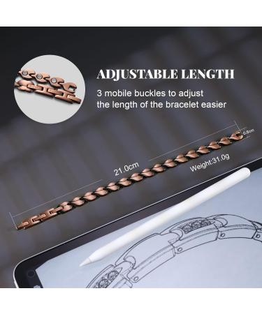 Rainso Elegant Women's Pure Copper Magnetic Therapy Bracelet - Healthy Magnetic Field Wellness Gift - Buy Online on GoSupps.com