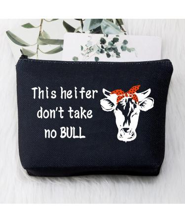 BDPWSS Cow Lover Cosmetic Bag Cow Makeup Bag For Women Girls Cow Lover Gift Cow Mom Gift This Heifer Don't Take No Bull Gift For Cow Owner Cowgirl Heifer no bull BL - Buy Online on GoSupps.com